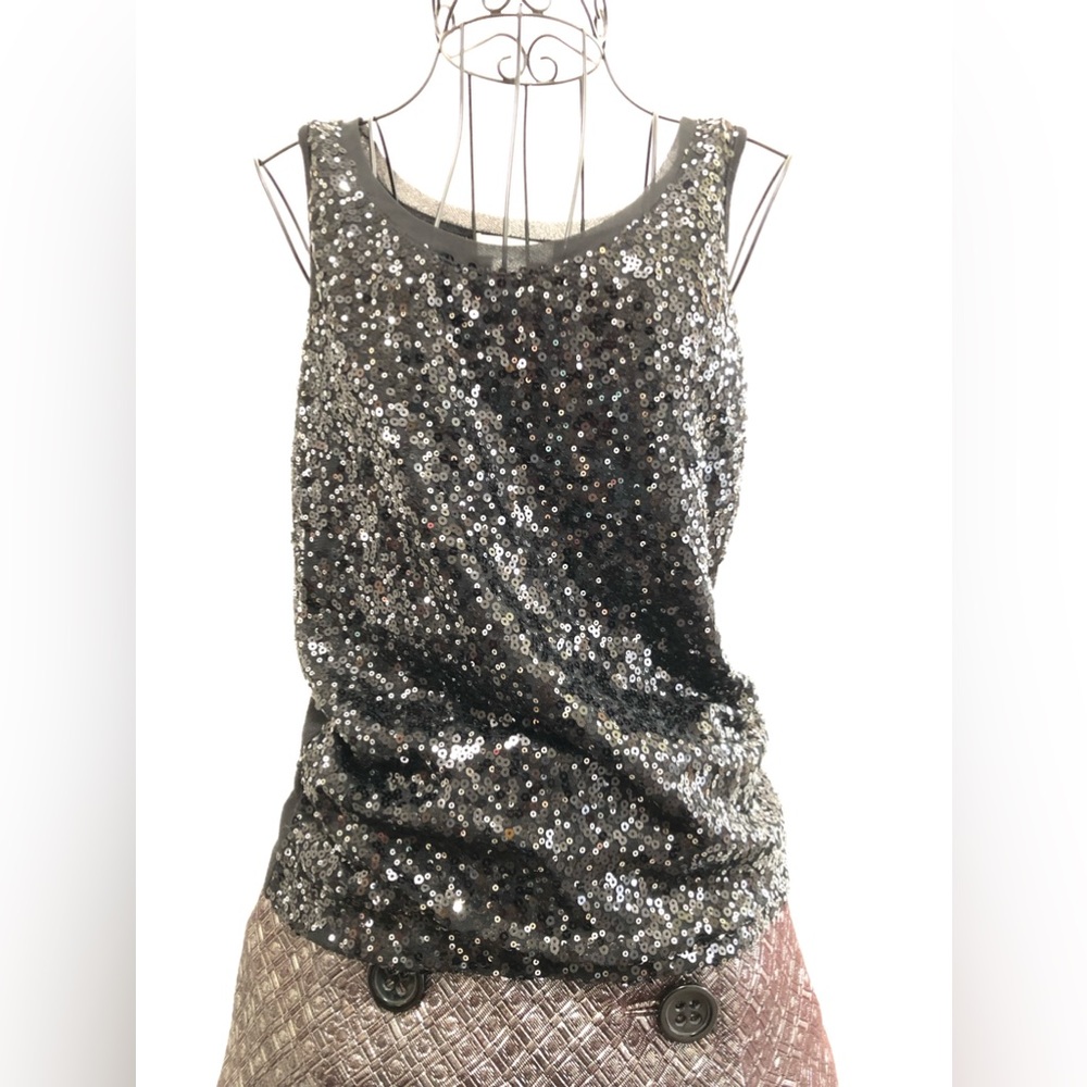 Black sequin tank top.